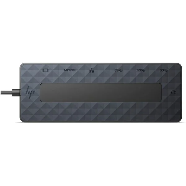 HP Universeller USB-C-Multiport-Hub Generalüberholt, Dockingstation (schwarz, USB-A, USB-C, HDMI, DisplayPort, RJ45)