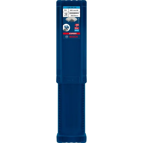 Bosch Professional EXPERT Hammerbohrer SDS-max-8X, Ø 12mm (5 Stück, Arbeitslänge 200mm)