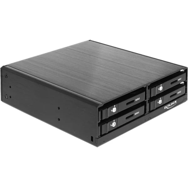 DeLOCK 5.25″ Wechselrahmen für 4 x 2.5″ SATA HDD / SSD (schwarz)