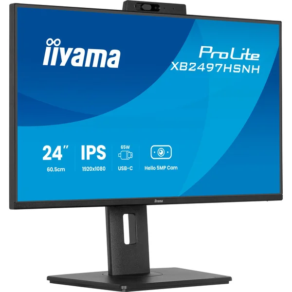 iiyama ProLite XB2497HSNH-B1, LED-Monitor (60.5 cm (23.8 Zoll), schwarz (matt), FullHD, IPS, Webcam, Mikro, USB-Hub, 100Hz Panel)