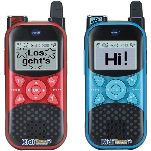 VTech KidiTalkie Explorer, Walkie-Talkie (blau/rot, 2 Stück)