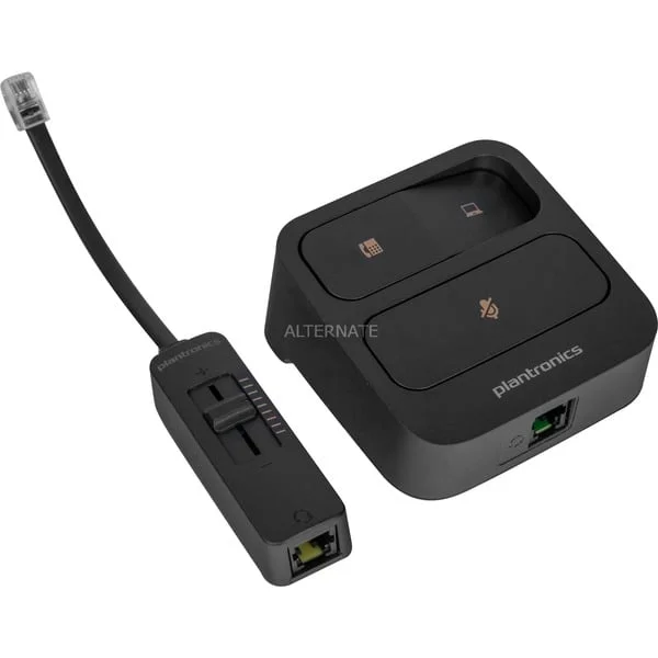 HP Poly MDA105 QD USB-A Analog-Switch (schwarz, Umschalter PC / Festnetz)