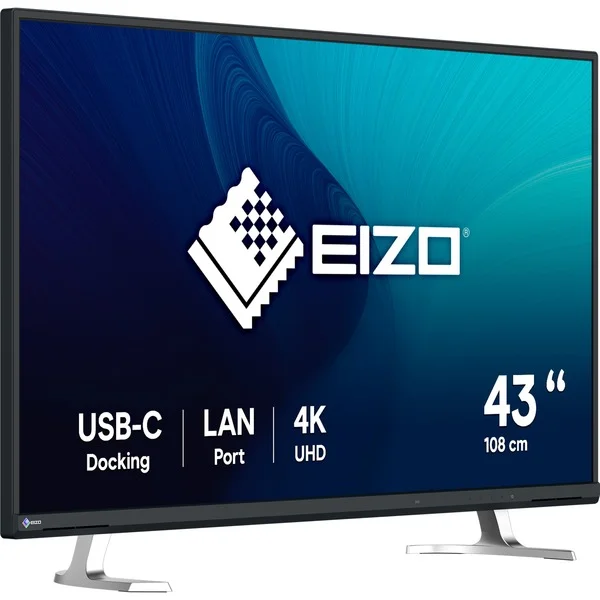 EIZO EV4340X-BK, LED-Monitor (108 cm (42.5 Zoll), schwarz, UltraHD/4K, IPS, Fernbedienung, USB-C)
