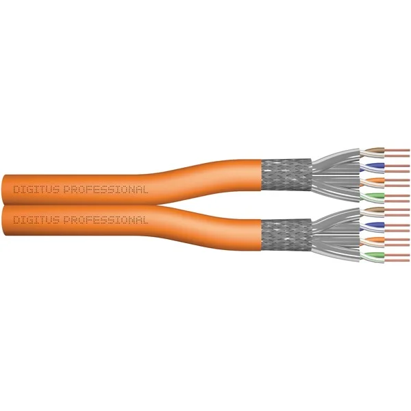 Digitus Professional Cat7 S/FTP Verlegekabel duplex, Dca (orange, 500 Meter Trommel)