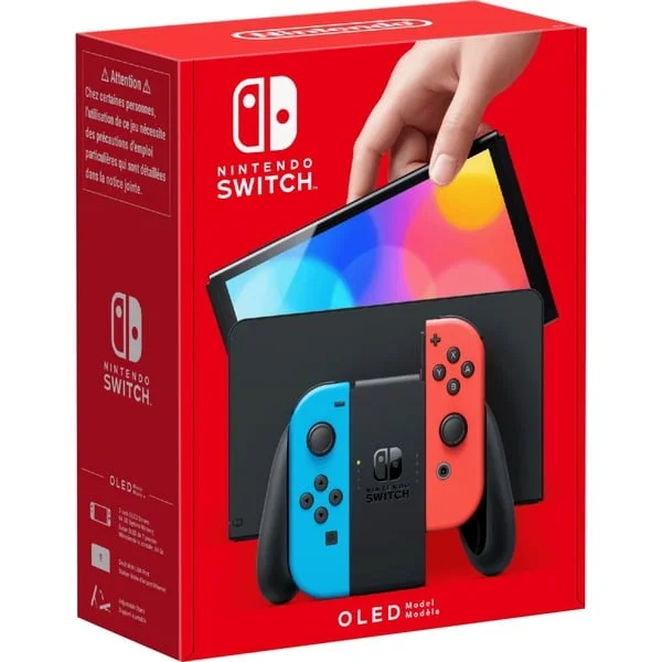 Nintendo Switch (OLED-Modell), Handheld-Konsole (neon-rot/neon-blau)
