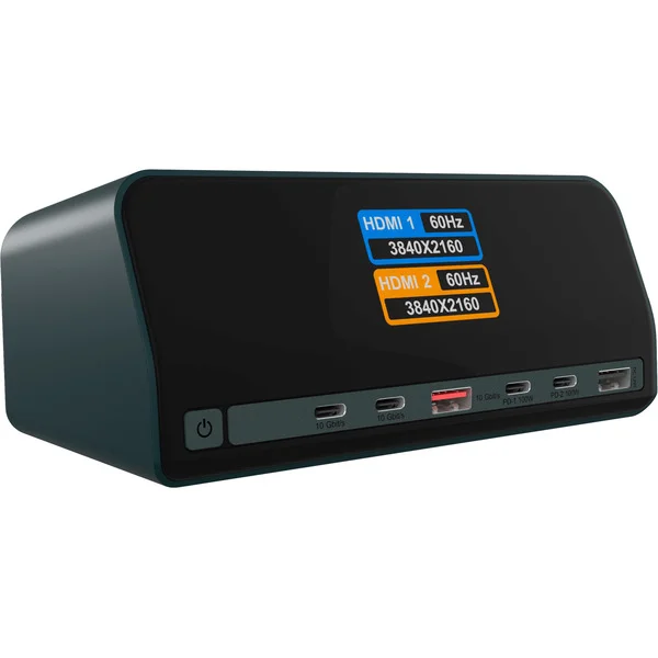 ICY BOX IB-DK2300-CH, Dockingstation (anthrazit, mit LCD-Display)
