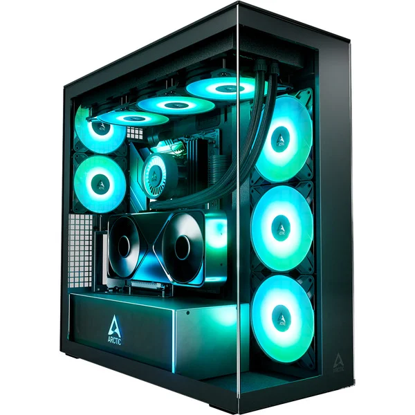 ARCTIC Xtender VG , Tower-Gehäuse (schwarz, Tempered Glass x 2, Klar-Glas)