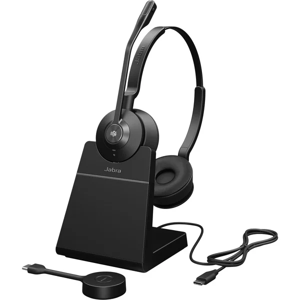 Jabra Engage 55 SE - USB-C MS Stereo, Headset (schwarz, Stereo, USB-C, MS, mit Ladestation)