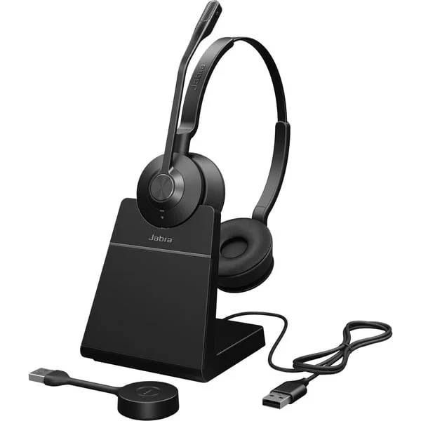 Jabra Engage 55 SE - USB-A UC Stereo, Headset (schwarz, Stereo, USB-A, UC, mit Ladestation)