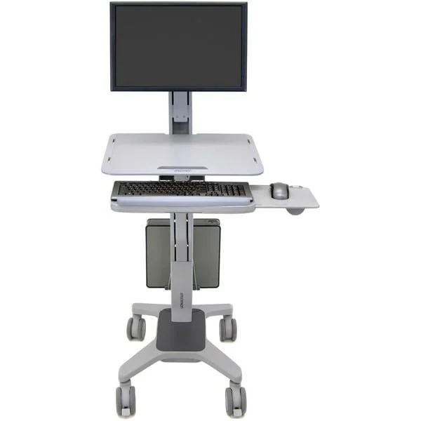 Ergotron WorkFit-C Single LD, mobiler Steh-Sitz Arbeitsplatz 24-198-055, Arbeitstisch (grau)