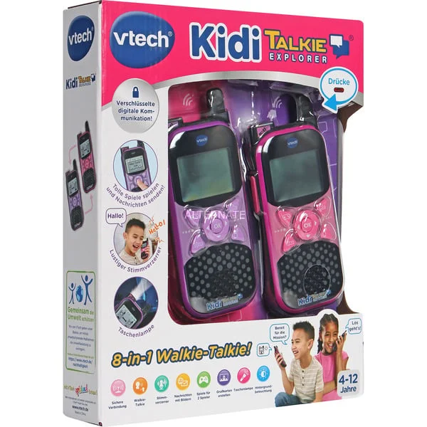 VTech KidiTalkie Explorer, Walkie-Talkie (pink/lila, 2 Stück)