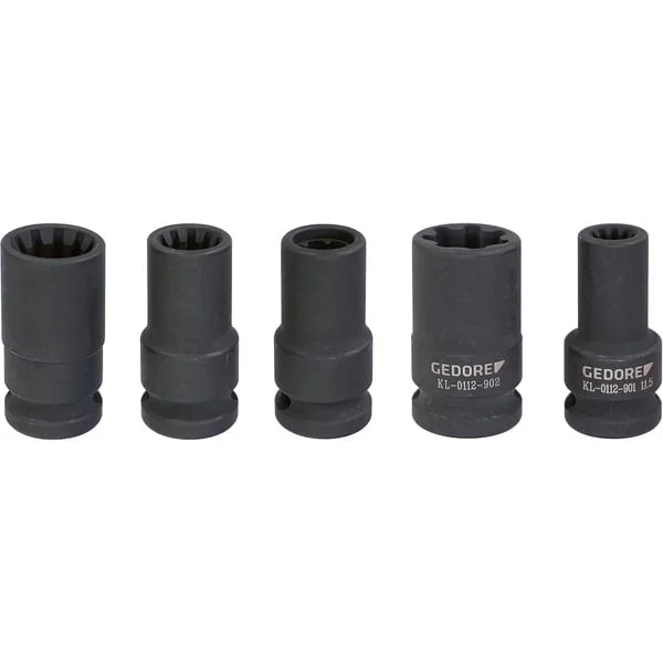 GEDORE Steckschlüssel-Satz Bremsen, 5-teilig (schwarz, Sonderprofile (KL-0112-9) )