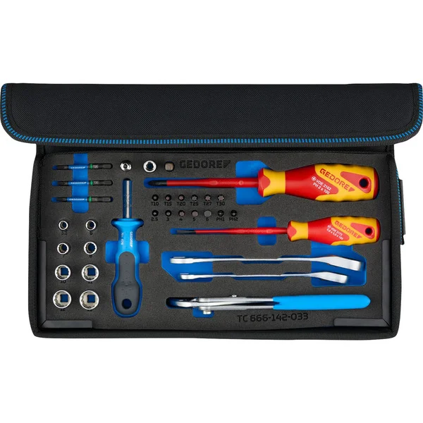 GEDORE Wartungs-Kit 1/4", 33-teilig, Werkzeug-Set ((TC 666-142-033), für Service & Wartung)