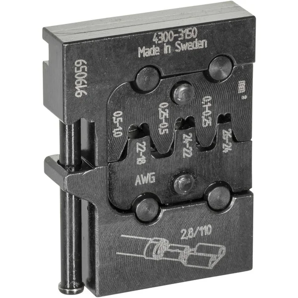 GEDORE Modul-Einsatz für Flachsteckhülsen 4,8, Crimpzange (schwarz, (8140-10) für Crimp-Zange modular 8140)