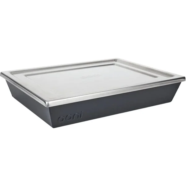 Ooni Detroit Pizzablech Medium, 32 x 24cm, Backform (grau/silber, inkl. Deckel)