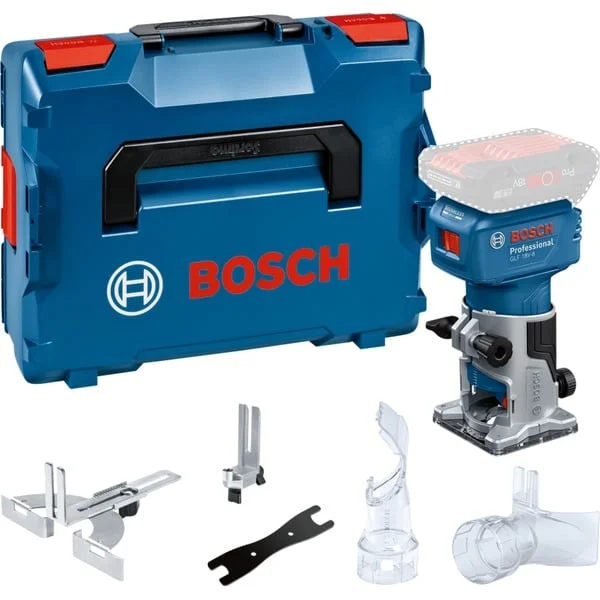 Bosch Professional Akku-Kantenfräse /-Laminatschneider GLF 18V-8 Professional solo, 18Volt, Oberfräse (blau/schwarz, ohne Akku und Ladegerät, in L-BOXX)