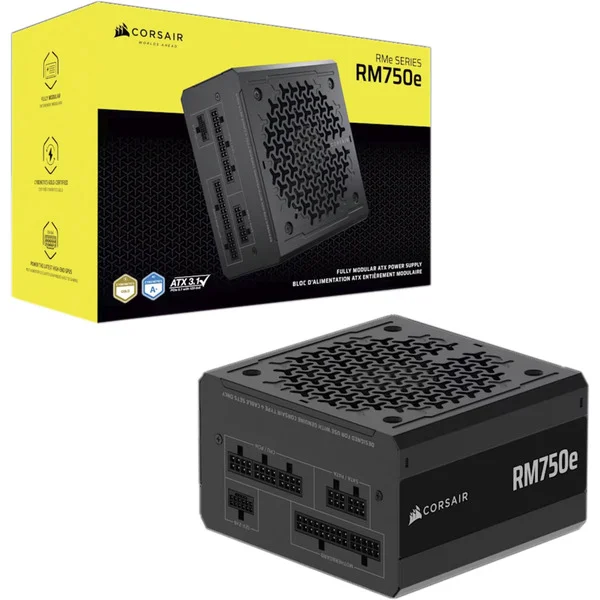 Corsair RM750e Generalüberholt, PC-Netzteil (schwarz, 1x 12 Pin High Power GPU, 1x PCIe, Kabel-Management, 750 Watt)