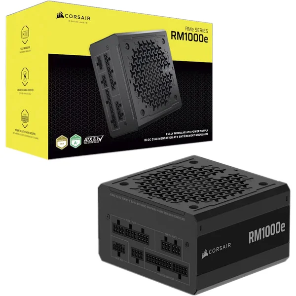 Corsair RM1000e Generalüberholt, PC-Netzteil (schwarz, 1x 12 Pin High Power GPU, 2x PCIe, Kabel-Management, 1000 Watt)