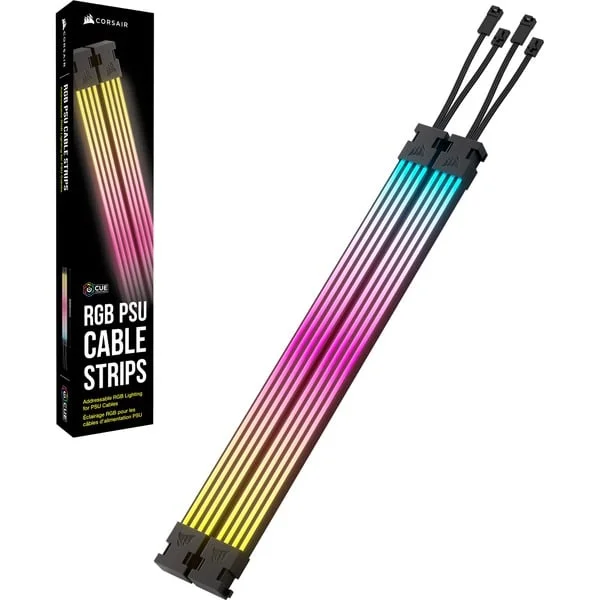 Corsair iCUE ARGB PSU Cable Strips, LED-Streifen (2x 240mm, für Netzteil-Kabel)