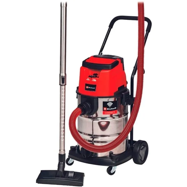 EINHELL Professional TP-VC 36/30 S Auto - Solo, 36Volt (2x18V), Nass-/Trockensauger (rot/edelstahl, ohne Akku und Ladegerät)