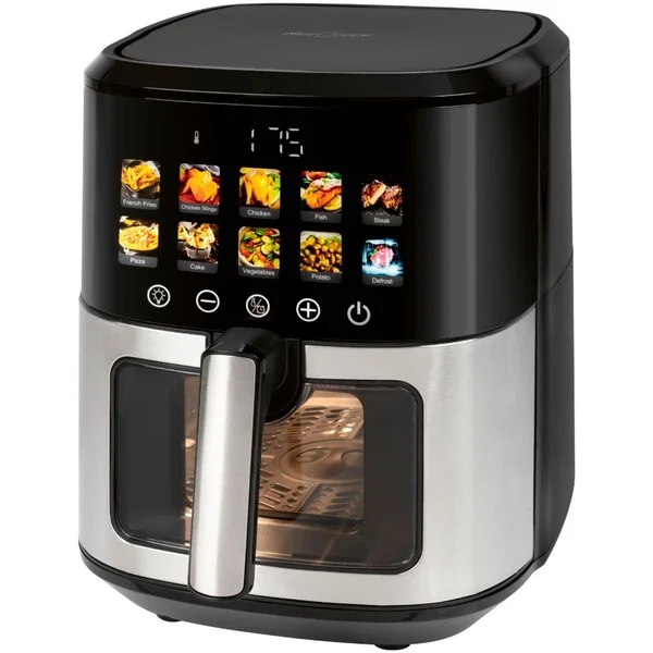 ProfiCook Heißluftfritteuse PC-FR 1286 H (schwarz/edelstahl, 1.700 Watt, Korb 6,5 Liter, mit Sichtfenster)