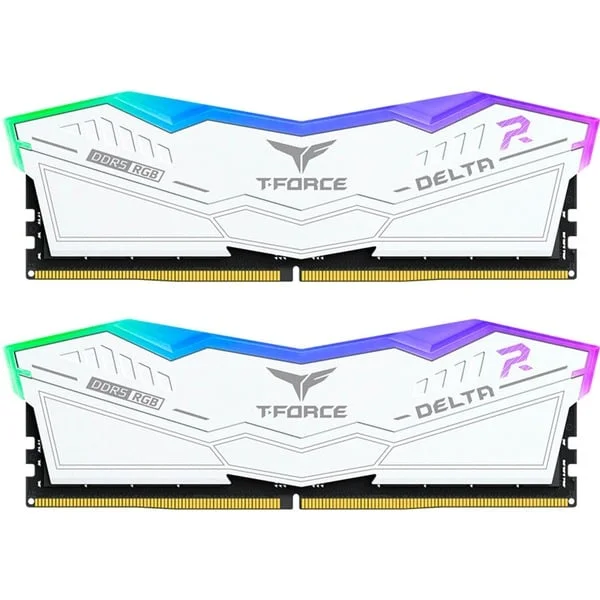 Team Group D516GB 6400-32 RGB wh K2 TEM, Arbeitsspeicher (weiß, FF4D532G6400HC32ADC01, Delta RGB, INTEL XMP)