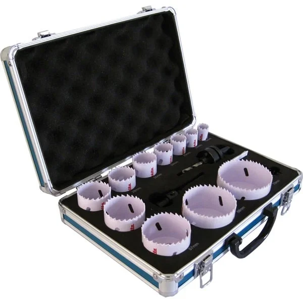 Makita BIM Lochsägen großes Sanitär-Set D-47298, Ø 19 - 75mm (14-teilig, Schnitttiefe 38mm, Koffer)