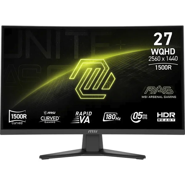 MSI MAG 275CQFDE E18, Gaming-Monitor (68.6 cm (27 Zoll), schwarz, WQHD, Rapid-VA, Curved, DP, HDMI, 180Hz Panel)