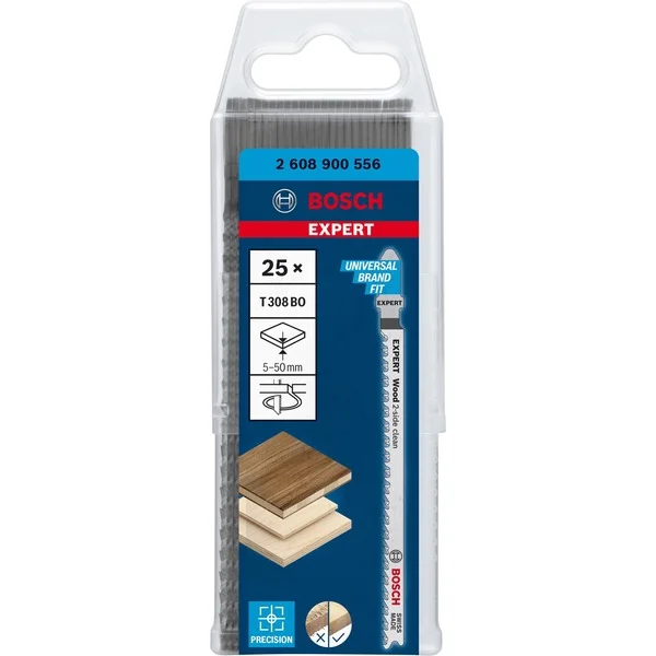 Bosch Professional Expert Stichsägeblatt T 308 BO 'Wood 2-side clean' (25 Stück)