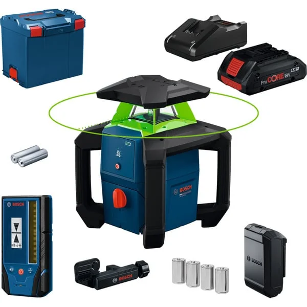 Bosch Professional Rotationslaser GRL18V-3-31G Akku ProCORE18V 4.0Ah in L-BOXX (grün, Retail)