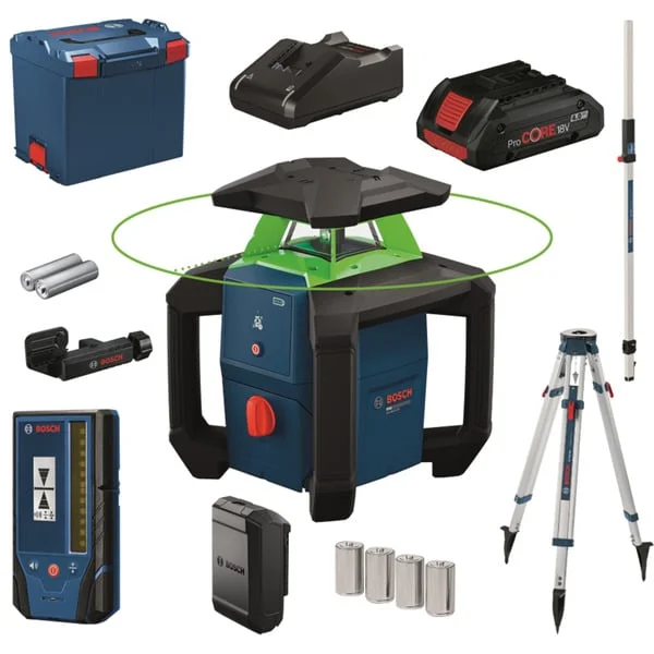 Bosch Professional Rotationslaser GRL18V-3-31G mit Akku ProCORE18V 4.0Ah in L-BOXX (grün)