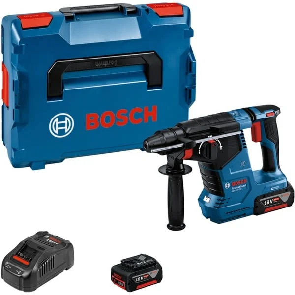 Bosch Professional Akku-Bohrhammer GBH 18V-24 C Professional, 18Volt (blau/schwarz, 2x Li-Ionen Akku 5,0Ah, Bluetooth, in L-BOXX)