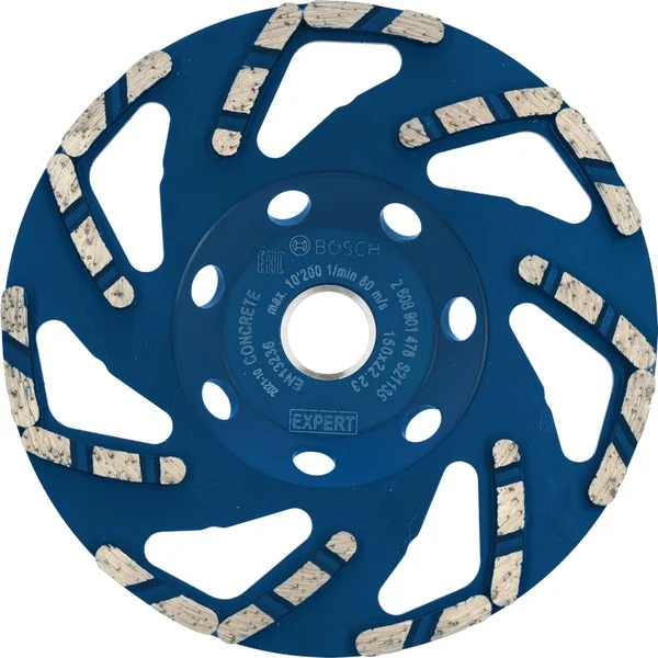 Bosch Professional Diamant-Topfscheibe Expert for Concrete, Ø 150mm, Schleifscheibe (Bohrung 22,23mm, für Beton- und Winkelschleifer)
