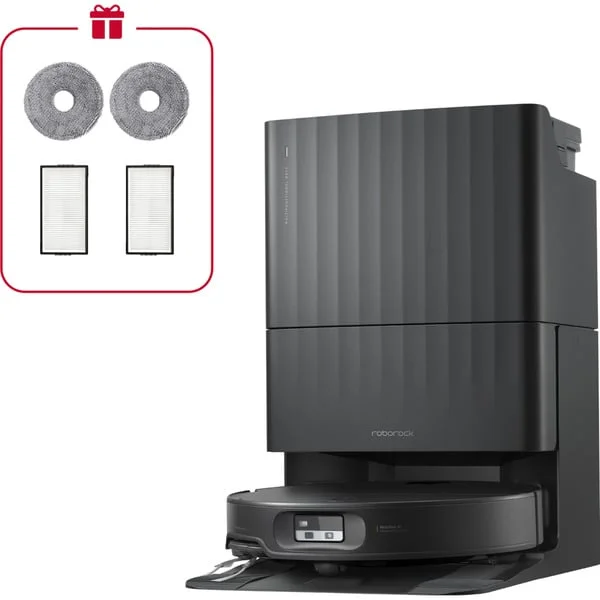 Roborock Qrevo Edge 2X, Saugroboter (schwarz, inkl. Multifunktions-Dockingstation)