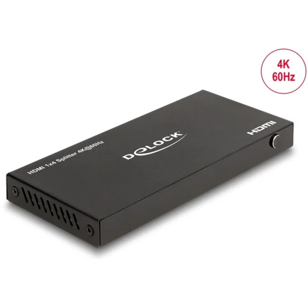 DeLOCK HDMI Splitter 1 x HDMI in zu 4 x HDMI out 4K 60 Hz (schwarz)