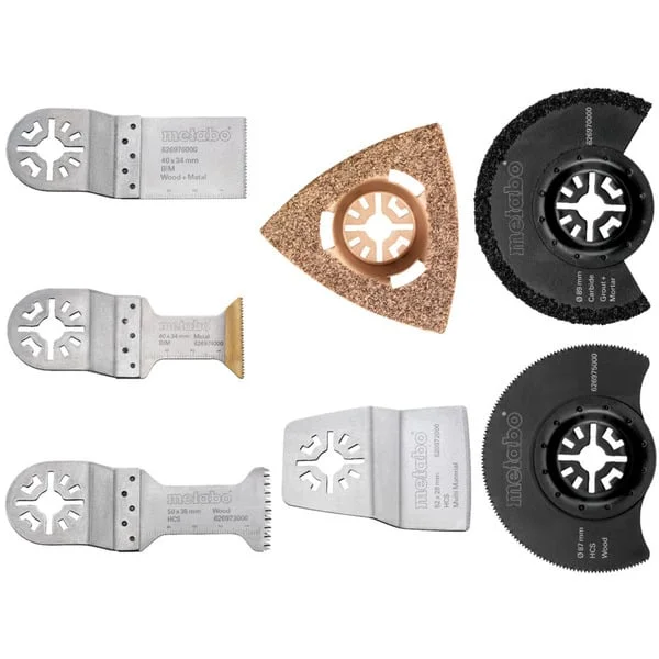 Metabo Multitool Starter-Set "Classic", 7-teilig (626977000), Schleifscheibe (Verschiede Zubehöre für alle gängigen Anwendungen)