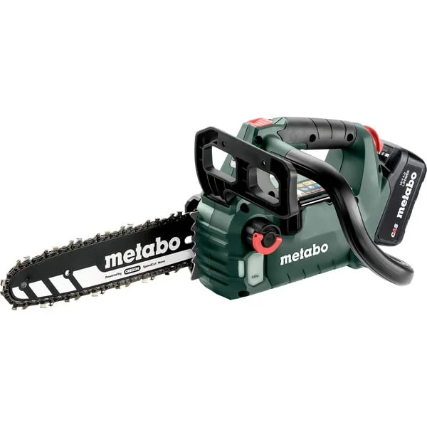 Metabo MS 18 LTX BL 25 (601595900) SET Akku-Kettensäge, 18Volt (grün/schwarz, Li-Ionen Akku 4,0Ah 18V)
