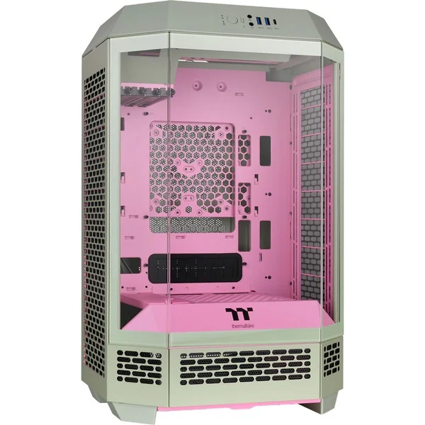 Thermaltake The Tower 300 Matcha Plum, Tower-Gehäuse (hellgrün/rosa, Tempered Glass)
