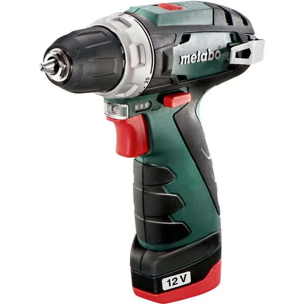 Metabo PowerMaxx BS Basic (600984500) Akku-Bohrschrauber, 12 Volt (grün/schwarz, 2x Li-Ionen Akku 2,0Ah, in Koffer)