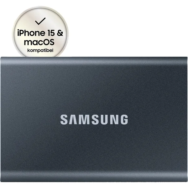 Samsung Portable SSD T7 500GB, Externe SSD (grau, USB-C 3.2 Gen 2 (10 Gbit/s), extern)