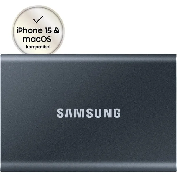 Samsung Portable SSD T7 1TB, Externe SSD (grau, USB-C 3.2 Gen 2 (10 Gbit/s), extern)