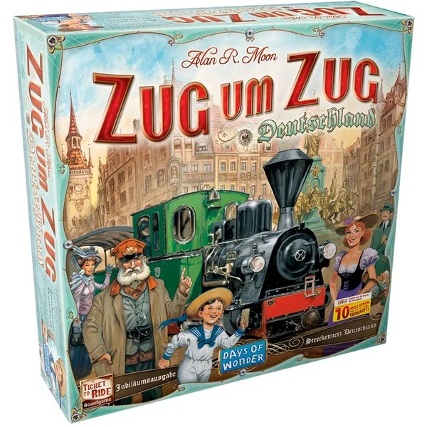 Asmodee Zug um Zug: Deutschland, Brettspiel (Neuauflage 2023, inkl. Erweiterung Deutschland 1902)
