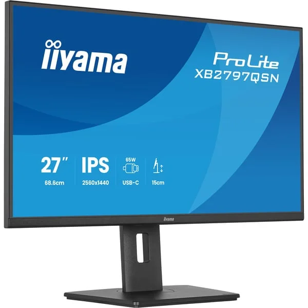 iiyama ProLite XB2797QSN-B1, LED-Monitor (68.5 cm (27 Zoll), schwarz, QHD, IPS, HDMI, DP, USB-Hub, Daisy Chain)