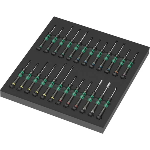Wera 9715 Schaumstoffeinlage Kraftform Micro Set 1 9715, Schraubendreher (schwarz/grün, für Tool Rebel Werkstattwagen)