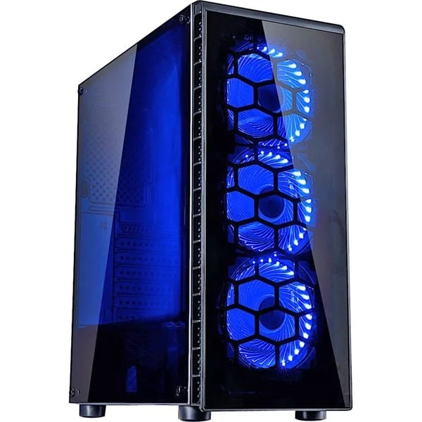 Inter-Tech CXC2, Tower-Gehäuse (schwarz, Front aus Tempered Glass, Seitenteil aus Acryl)