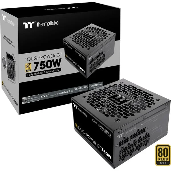 Thermaltake Toughpower GT 750W, PC-Netzteil (1x 12-Pin High Power GPU, 4x PCIe, Kabelmanagement, 750 Watt)
