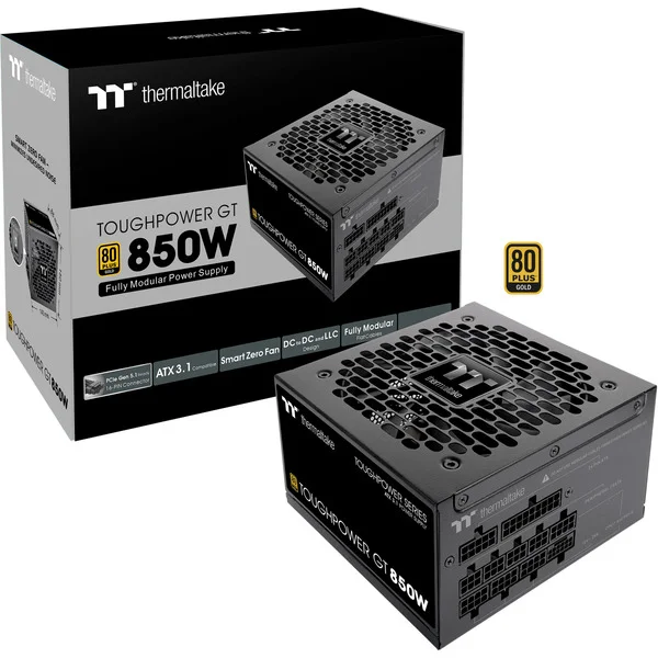 Thermaltake Toughpower GT 850W, PC-Netzteil (schwarz, 1x 12-Pin High Power GPU, 4x PCIe, Kabelmanagement, 850 Watt)