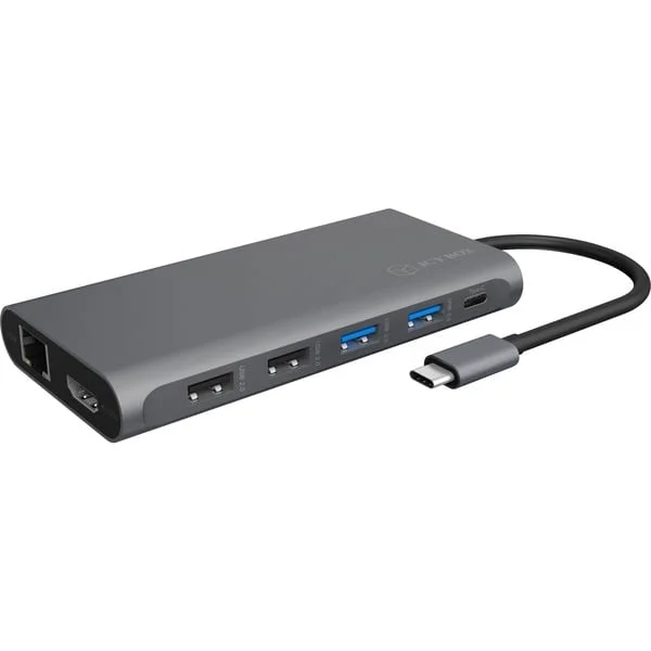 ICY BOX IB-DK4050-CPD, Dockingstation (anthrazit, USB-C, HDMI, DisplayPort)