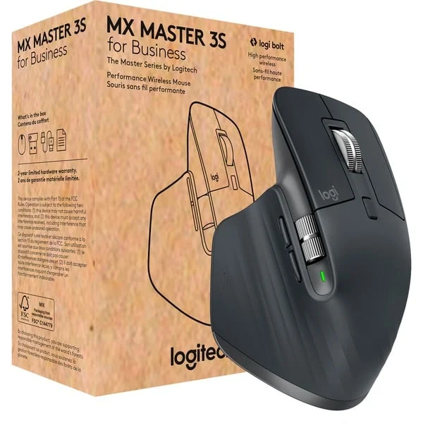 Logitech MX Master 3S for Business, Maus (graphit, 7 Tasten, Logi Bolt, Bluetooth, kompatibel mit PC/Mac/iPad/Android)
