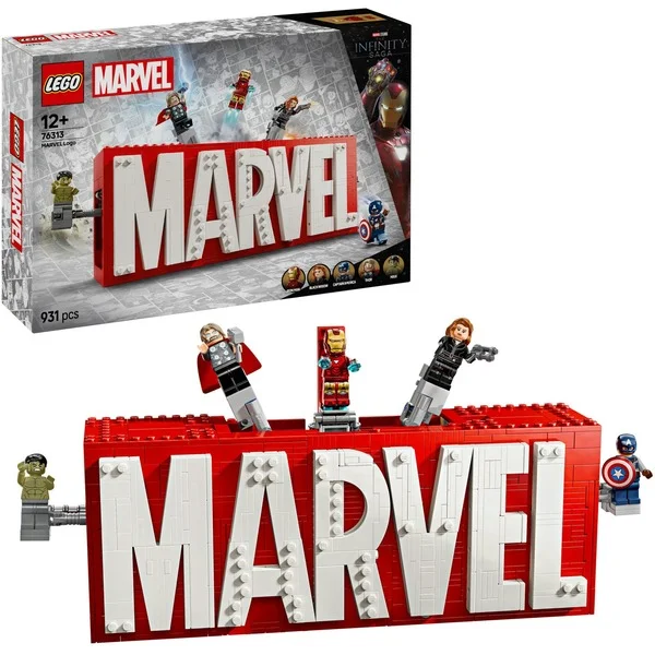 LEGO 76313 Marvel Super Heroes Marvel Logo & Minifiguren, Konstruktionsspielzeug
